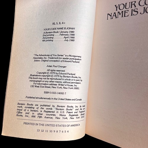 Your Code Name Is Jonah, Paperback Book Edward Packard Choose Your Own Adventure - Picture 3 of 12