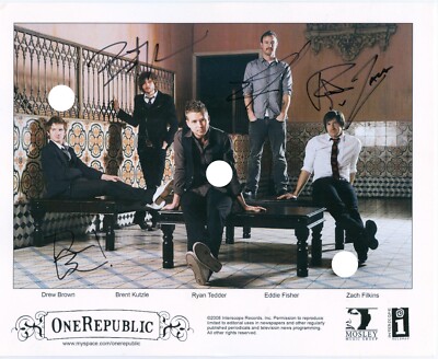 ONE REPUBLIC SIGNED PROMO PHOTO REPRINT HUMAN OH MY MY NATIVE WAKING UP CD LP