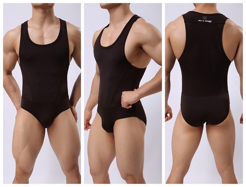 4 Farben Sexy Herren Eisseide Bodysuit Einteiler Overall Unterwäsche S M L XL - Bild 2 von 33