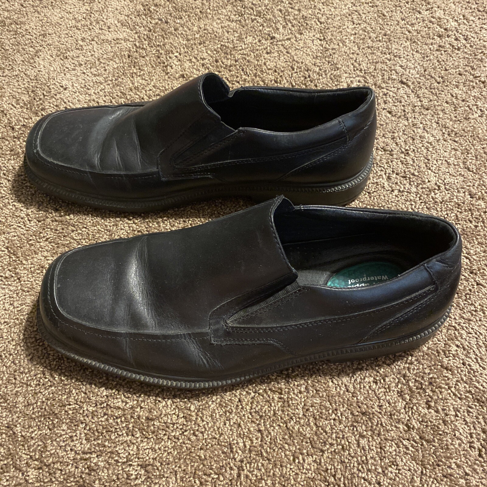 Hush Puppies Black Leather Mens Comfort 