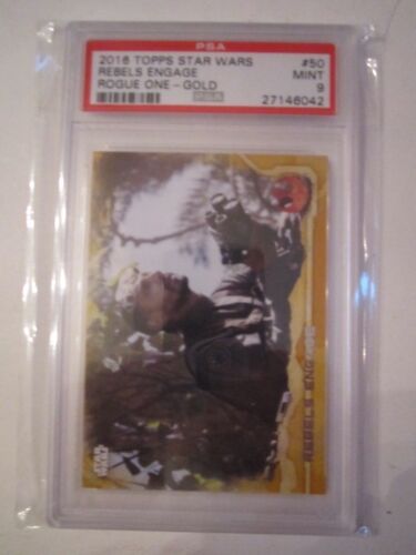 2016 STAR WARS ROGUE ONE - REBELS ENGAGE #50 - GOLD - TOPPS - PSA GRADED 9 - Picture 1 of 2