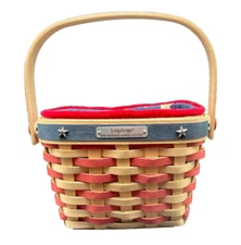 Longaberger 2001 Inaugural basket w/Fabric Liner Plastic Protector