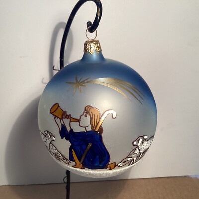 Christina s World ?? Shepherd with Sheep & Nativity Scene 2ea Ornaments