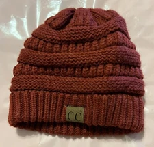 CC Beanie New Women's Knit Slouchy Thick Cap Hat Unisex Maroon C.C Beanie