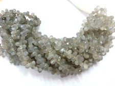 Gray Moonstone Teardrop Faceted 4X6-5x7mm Natural Beads 7"inch Strand