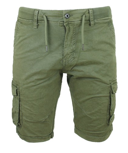 Pantaloni corti uomo Cargo slim fit verde militare jeans con tasconi  laterali | eBay