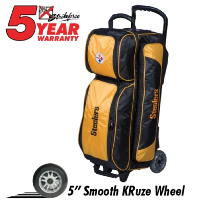 KR Strikeforce NFL Pittsburgh Steelers 3 Ball Roller Bowling Bag