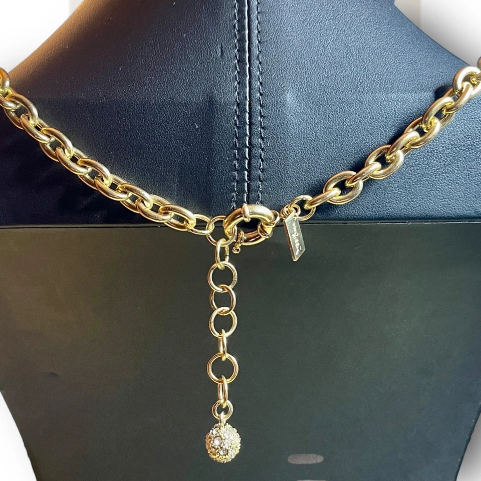 Lilly Pulitzer 海马串珠小饰品 36 英寸金色项链二手状况完好华丽 — 第 3/4 张图片