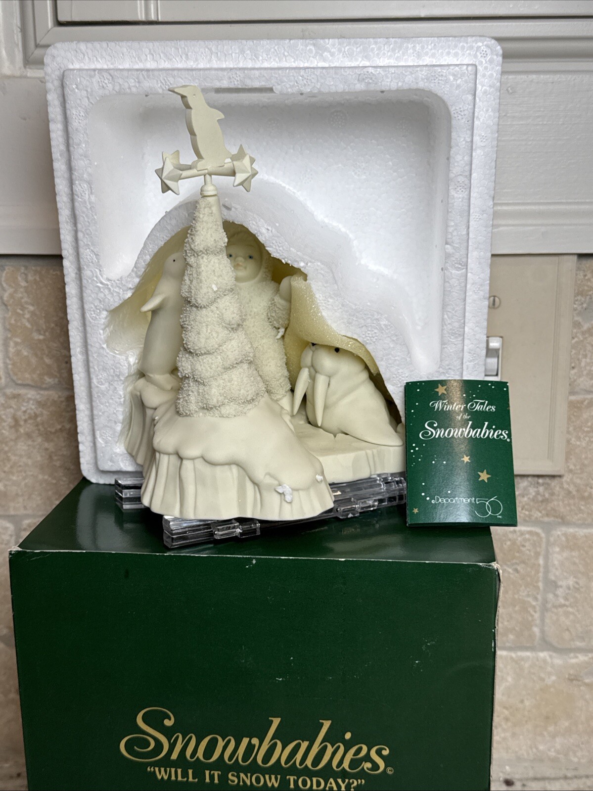 VTG Dept 56 Snowbabies Will It Snow Today Figurine 6.5in with Box NIB