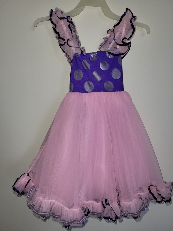 Costume Gallery Dance Dress Pink & Purple with Polka Dots - Girls Medium