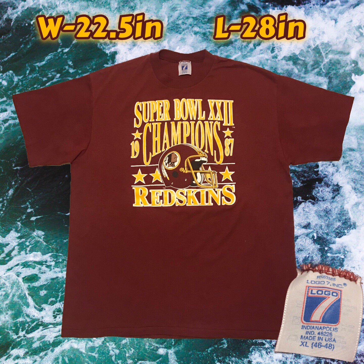 1987 Vintage Washington Redskins Super Bowl Champions Single Stitch T ...