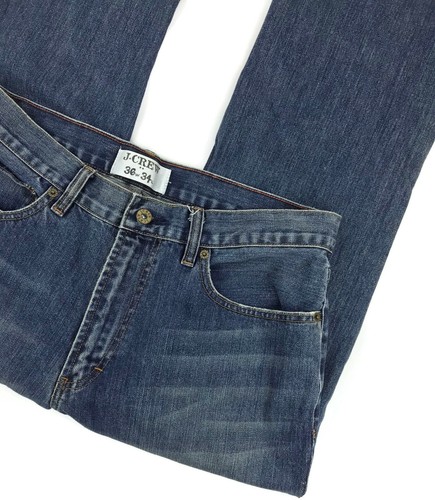 J. Crew Jeans 34x33 Mens Medium Wash Blue Denim Straight Leg Zipper Fly Size Sz - Picture 5 of 12