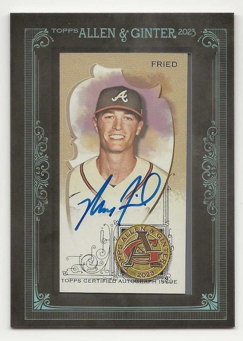 2023 Topps Allen & Ginter MAX FRIED Black Framed Mini Auto 14/25 Braves/Yankees