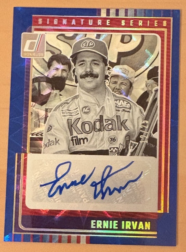 2025 Panini Donruss Racing Ernie Irvan Signature Series Blue Explosion 12/25