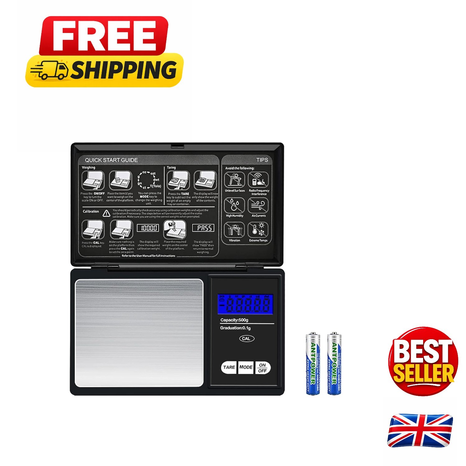 High Precision Mini Pocket Scale 0.01g-500g - Portable Digital Weighing Solution