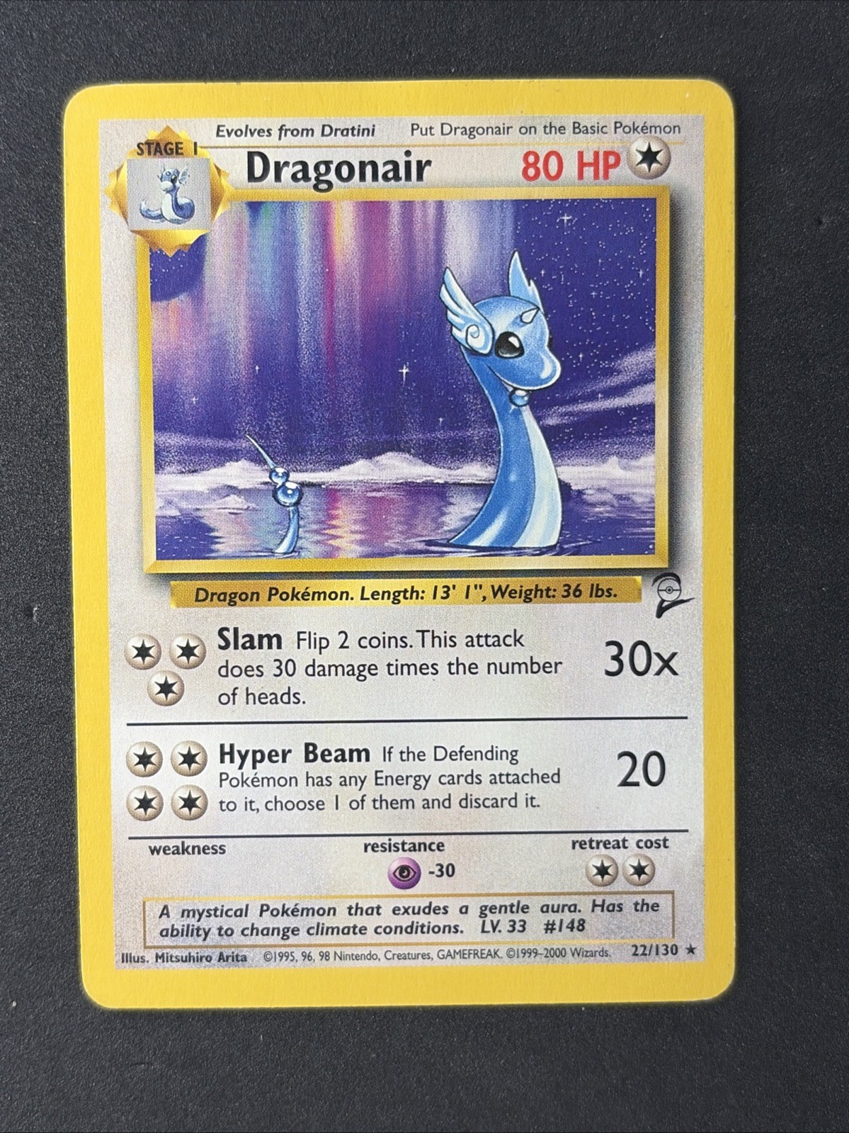 Dragonair 22/130 Rare Base Set 2 Pokemon Lightly Played