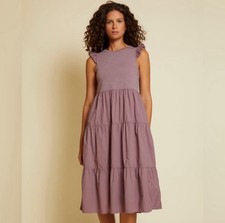 Nation LTD Sissy Midi Dress Hopeless Romantic Mauve Pockets SM