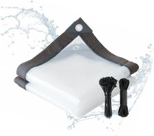 Clear Tarp Waterproof 4x6-Heavy Duty Plastic Tarps,Vinyl Transparent Tarpauli...
