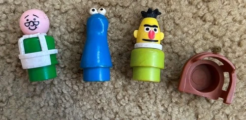 Vintage Fisher-Price, Sesame Street Figures Cookie Monster, Ernie, Mr. Hooper