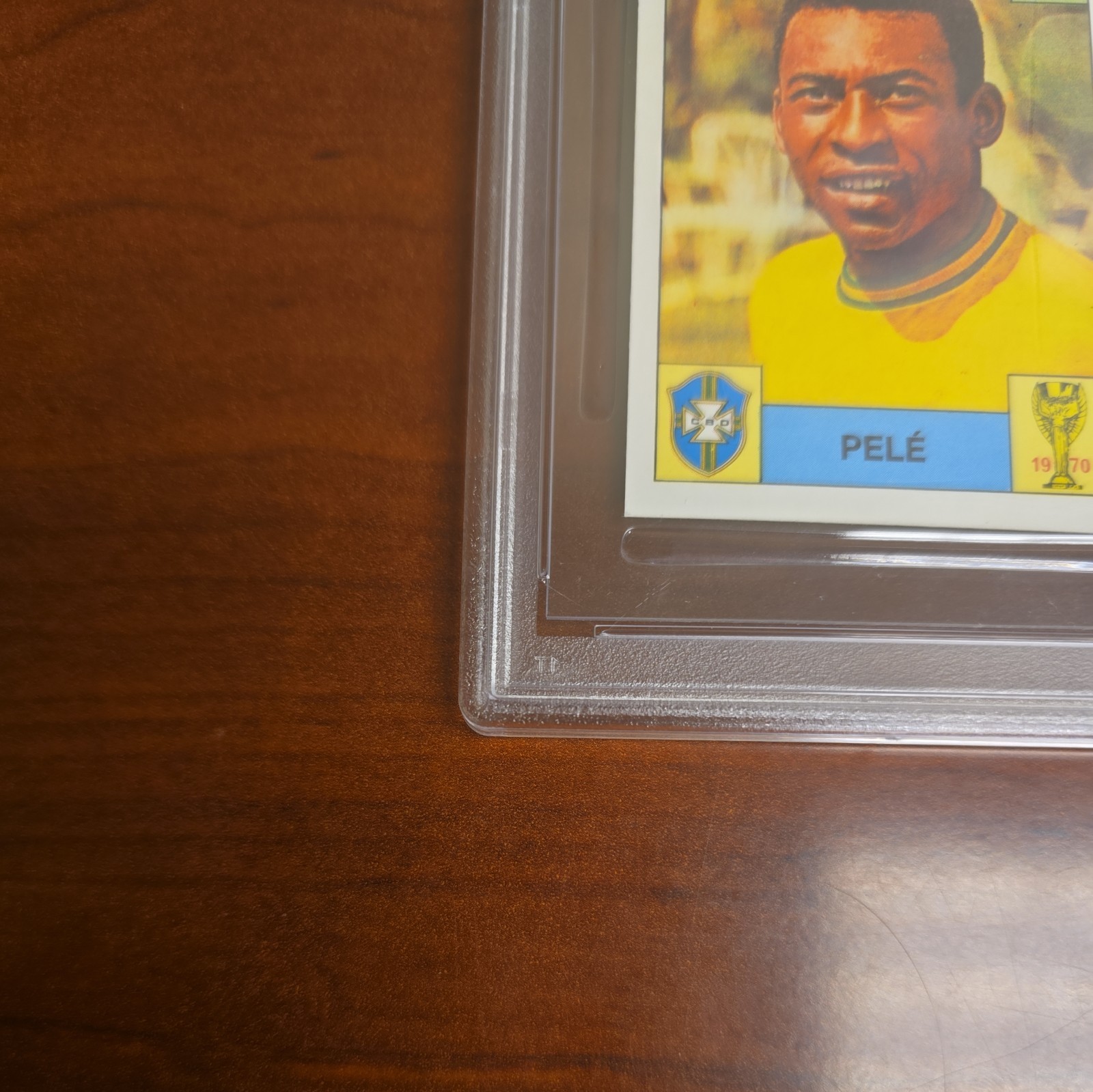 1990 ⚪ PSA 7 Pele Panini World Cup Story Album Stickers Sonric's Back #38 view 5