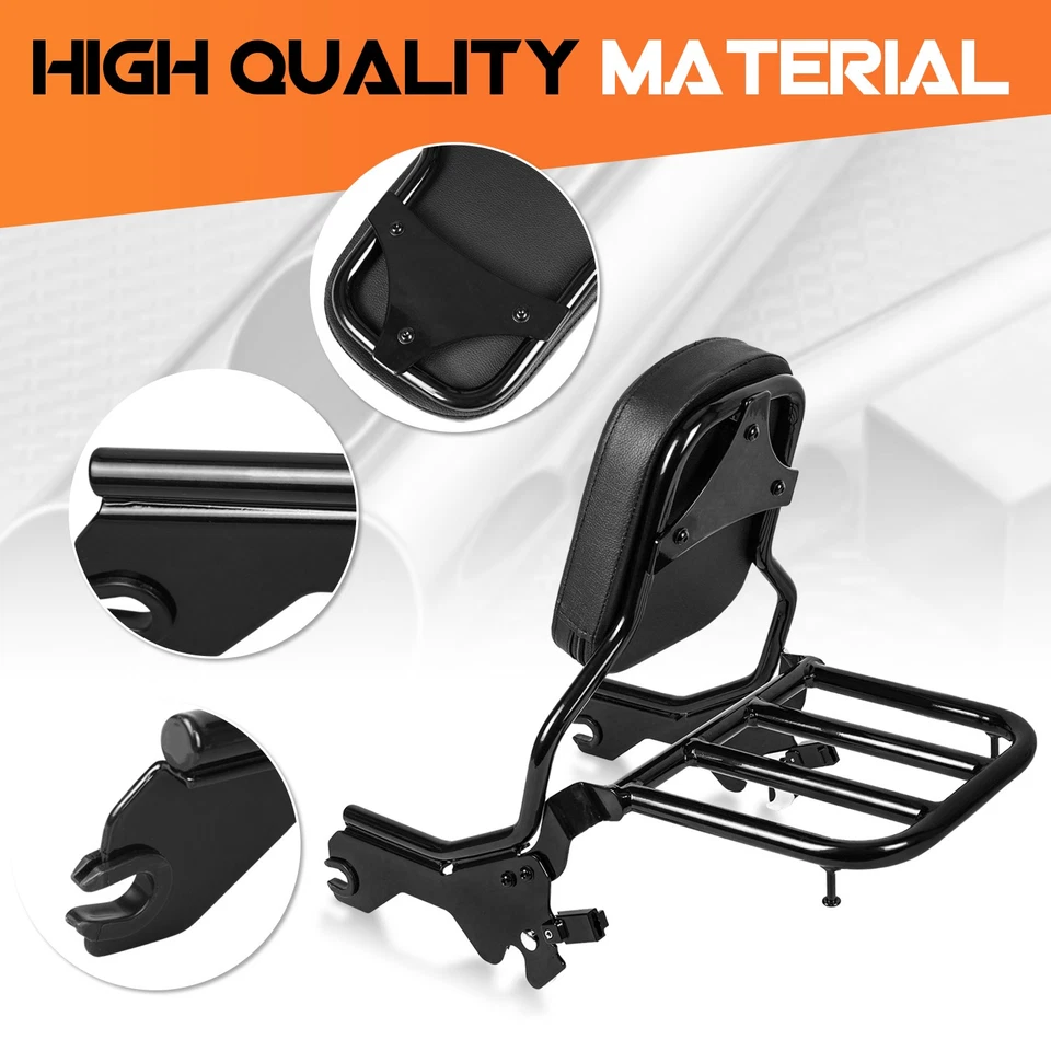 Almofada de encosto e bagageiro Passenger Sissy Bar para Harley Softail 2018-2025 - Imagem 2 de 4