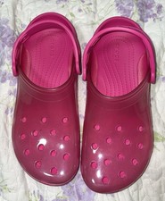 Crocs Unisex Classic Translucent Clog CANDY PINK Sz 8 Women  s  6 Men