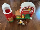 Vintage Fisher-Price Little People Lot Of Farm Animals + Barnyard Barn Horse Cow