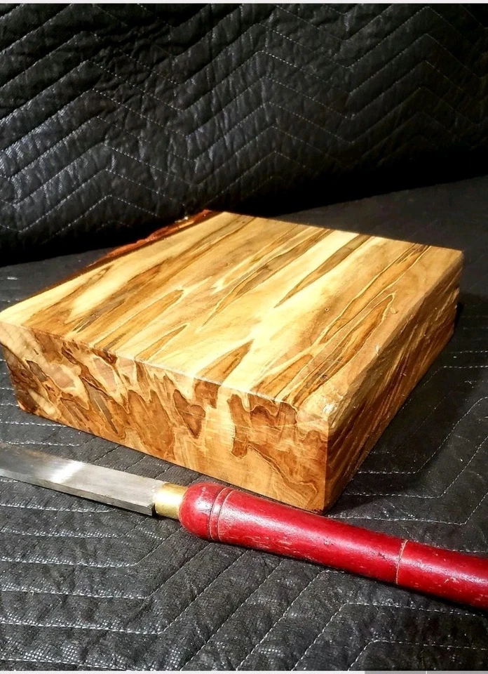 1) 10"x10"x3" Amberosia Arce Torneado Blancos Bloque de Madera Grueso Ensaladera Talla Foto 2 de 4