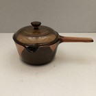 Corning Vtg Non-Stick Visions w Silverstone Rare Amber Saucepot, Lid, Spout 1 L — photo 1