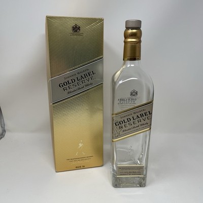 Johnnie Walker Gold Label Reserve Empty Bottle With Cork & Box Display Decanter