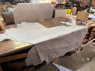 Earth Tone Grey Leather Hide Upholstery Whole Full Cow Hide 33 Square Feet