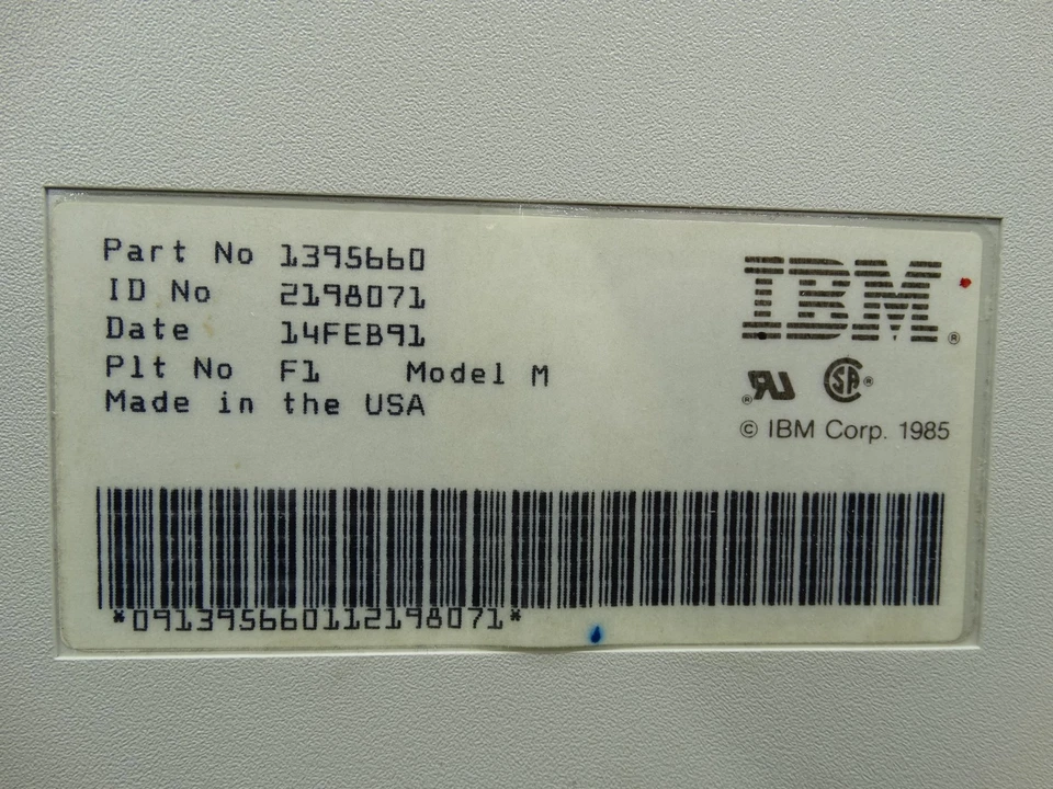Teclado mecánico IBM M F1 1395660 RJ45 mainframe vintage con cable 1985 Foto 3 de 4
