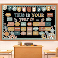 Classroom Bulletin Board Set Boho Motivational This Is Your Year Decoration