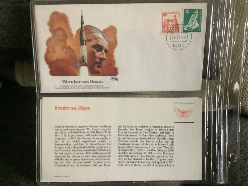 Fleetwood First Day Cover Pioneers of Flight Werner von Braun Kraft Ehricke