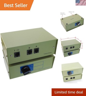 CablesOnline 2-Way A/B RJ45 Metal Rotary Manual Switch Box