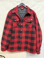 dickies padded Quilt Jacket Red Checkered shirt Size XXL