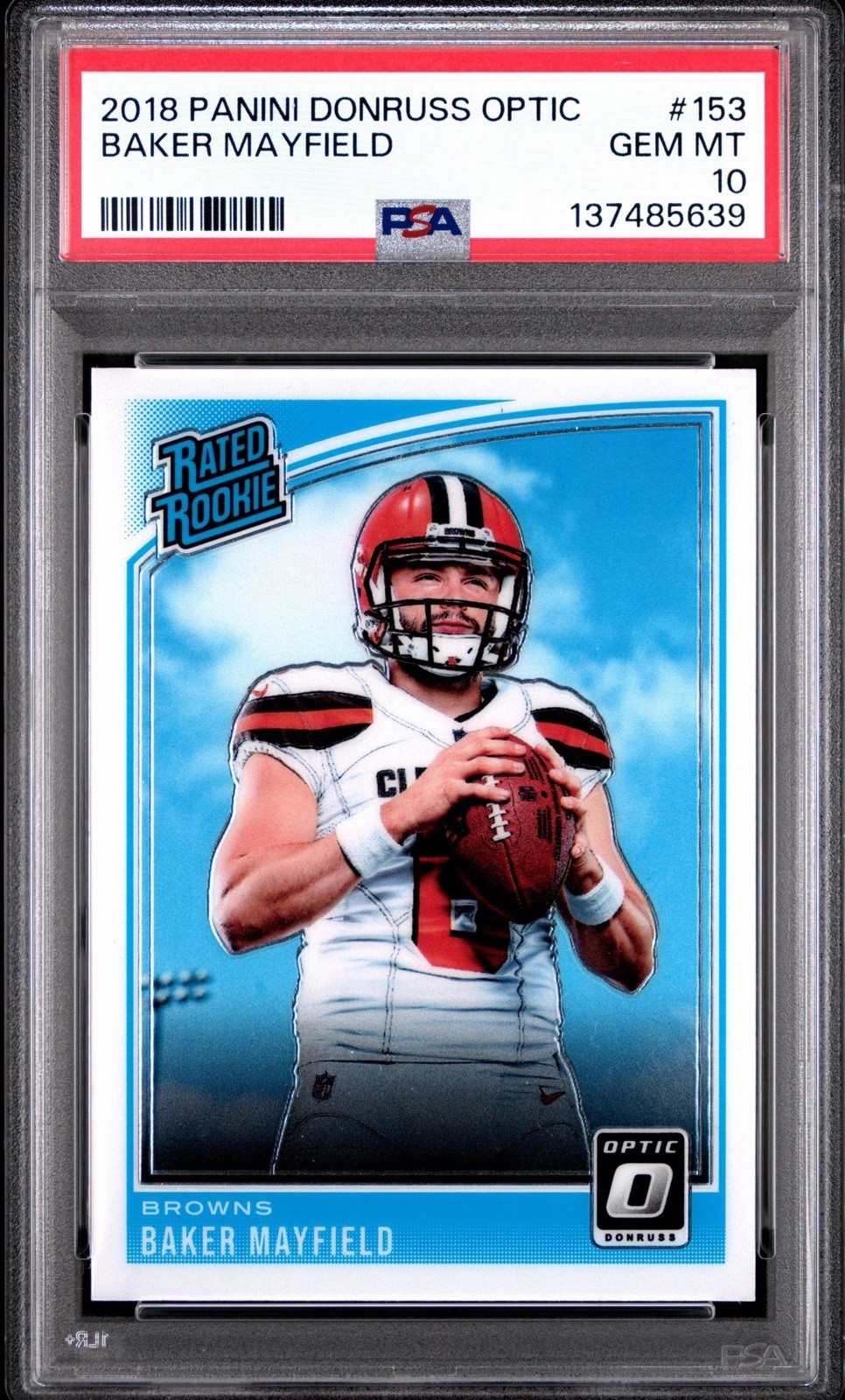 Baker Mayfield 2018 Donruss Optic Rated Rookie #153 RC PSA 10 Cleveland Browns