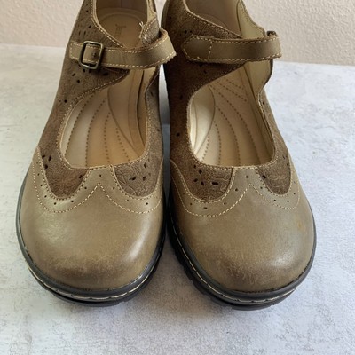 Jambu Women's Brown Leather Comfort Mary Jane Shoes 8.5