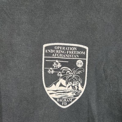 Vintage Bagram Fire Shirt Mens XL Black Operation Enduring Freedom Afghanistan