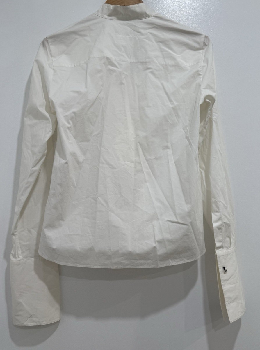MM6 Maison Margiela Women's White Draped Cowl Neck Shirt Long
