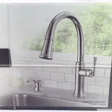 Delta Eldridge Single Handle PullDown Kitchen Faucet  ShieldSpray, Chrome Finish