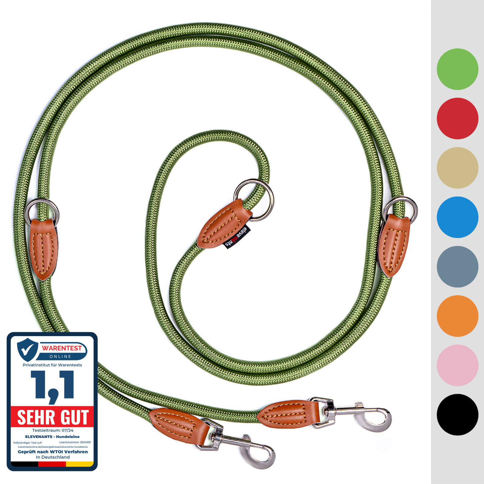 Hundeleine für große Hunde, Umhängeleine 3 Meter Paracord Verstellbare Führleine