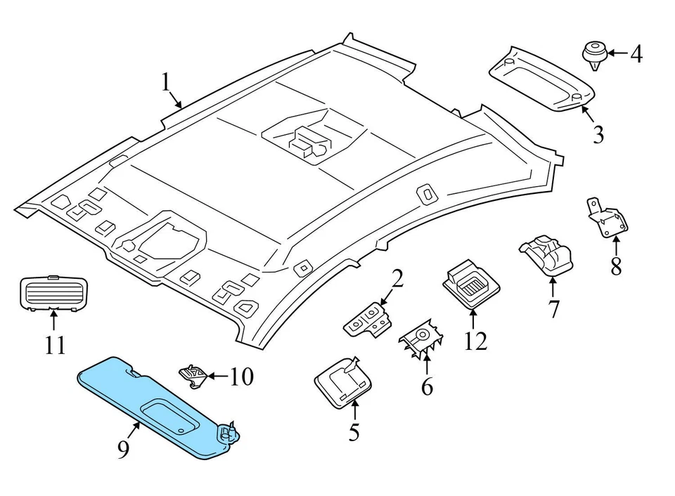 2012-2018 BMW 640I - Right SUN Visor / Mirror 8052478 - Image 4 of 4