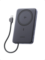 Qi2 Powerbank 10000Mah 15W Kabellos 30W USB-C Mit Kabel Extra Flach Grau