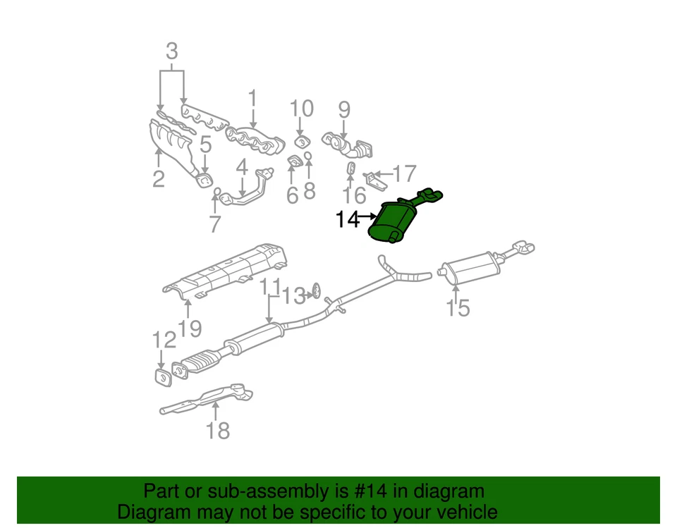 Genuine GM Exhaust Muffler 25693404 — 第 2/2 张图片