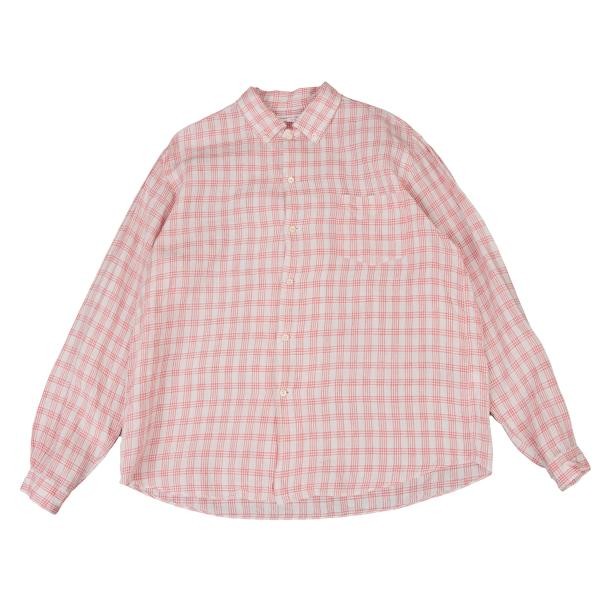 SUNSHINE+CLOUD Linen Check Button Down Shirt Size… - image 1