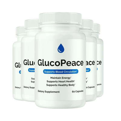 5-Pack GlucoPeace Capsules - Gluco Peace Glycogen & Blood Support - 300 Capsules