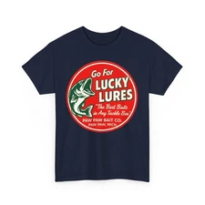 Paw Paw Bait Co. Lucky Lures Vintage  Michigan Fishing Fish Logo Graphic T-Shirt
