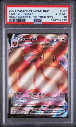 2021 POKEMON SWSH BLACK STAR PROMO #087 FULL ART/EEVEE VMAX PSA 10
