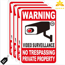 4x Private Property No Trespassing 12x8 Signs Reflective Outdoor Warning